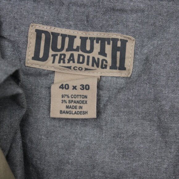 Duluth Trading Pants Men 40x30 Beige Duluthflex Ballroom Cotton Stretch Straight - Picture 10 of 12